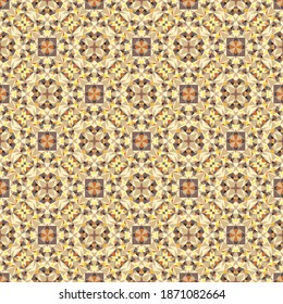 Geometric seamless pattern, ornament, abstract colorful background, fashion print, vector texture for wallpaper, fabric, textile, decoration.