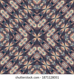 Geometric seamless pattern, ornament, abstract colorful background, fashion print, vector texture for fabric, textile, decoration.