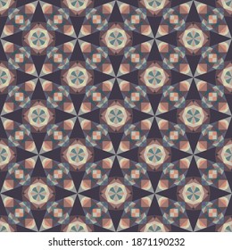 Geometric seamless pattern, ornament, abstract colorful background, fashion print, vector texture for fabric, textile, decoration.
