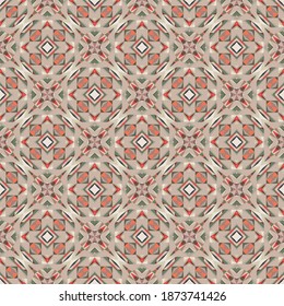 Geometric seamless pattern, ornament, abstract colorful background, fashion print, vector texture for fabric, textile, decoration.