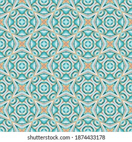 Geometric seamless pattern, ornament, abstract colorful background, fashion print, vector texture for fabric, textile, wallpaper, decoration.