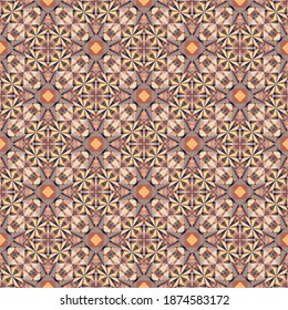 Geometric seamless pattern, ornament, abstract colorful background, fashion print small shapes, vector texture for fabric, textile, decoration.