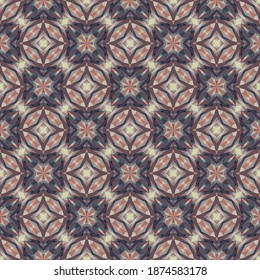 Geometric seamless pattern, ornament, abstract colorful background, fashion print small shapes, vector texture for fabric, textile, decoration.