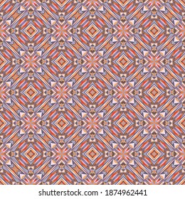 Geometric seamless pattern, ornament, abstract colorful background, fashion print small shapes, vector texture for textile, fabric, wallpaper, decoration.