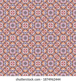 Geometrisches nahtloses Muster, Ornamente, abstrakter bunter Hintergrund, kleine Formen für den Modedruck, Vektorstruktur für Textilien, Gewebe, Tapeten, Dekoration.
