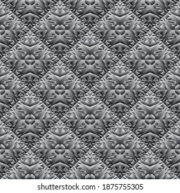 Geometrisches nahtloses Muster, Ornament, abstrakter Hintergrund mit schwarz-weißem Farbverlauf, Modedruck, Vektorstruktur für Tapeten, Textilien, Stoff, Dekoration.