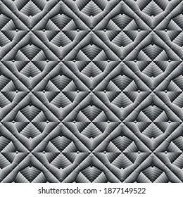 Patrón geométrico sin soldadura, ornamento, fondo de efecto metálico abstracto, impresión de moda, textura vectorial para textil, tela, papel pintado, decoración.