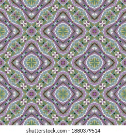 Geometrisches nahtloses Muster, Ornament, abstrakter bunter Hintergrund, Modedruck, Vektorstruktur für Gewebe, Textilien, Dekoration.