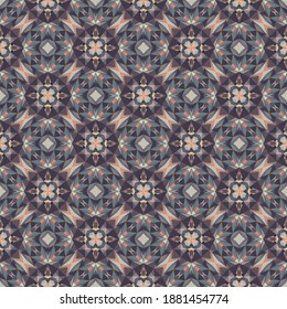 Geometric seamless pattern, ornament, abstract colorful background, fashion print, vector texture for fabric, textile, decoration.
