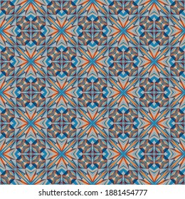Geometric seamless pattern, ornament, abstract colorful background, fashion print, vector texture for fabric, textile, decoration.