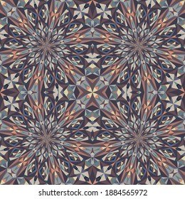 Geometric seamless pattern, ornament, abstract colorful background, fashion print, vector texture for textile, fabric, decoration.