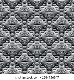 Geometric seamless pattern, ornament, abstract black and white background, fashion print, vector texture for wallpaper, textile, fabric, decoration.