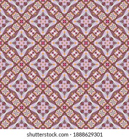 Geometric seamless pattern, ornament, abstract colorful background, fashion print, vector texture for textile, fabric, wallpaper, decoration.