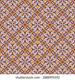 Geometric seamless pattern, ornament, abstract colorful background, fashion print, vector texture for textile, fabric, decoration.