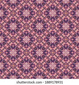 Patrón geométrico sin soldadura, ornamento, fondo colorido abstracto, impresión de moda, textura vectorial para textil, tela, decoración.