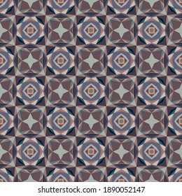 Geometrisches nahtloses Muster, Ornament, abstrakter bunter Hintergrund, Modedruck, Vektorstruktur.