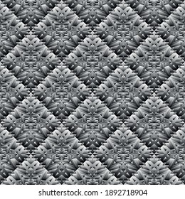 Geometric seamless pattern, ornament, abstract black and white background, fashion print, vector texture for wallpaper, textile, decoration.