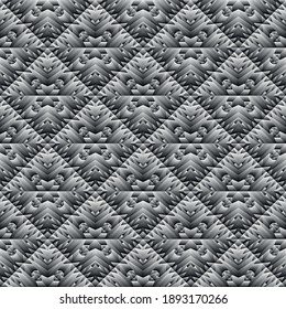 Patrón geométrico sin soldadura, ornamento, fondo negro y blanco abstracto, huella de moda, textura vectorial para papel pintado, textil, decoración.