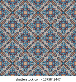 Geometric seamless pattern, ornament, abstract colorful background, fashion print, vector texture.