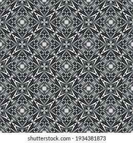 Geometric seamless pattern, ornament, abstract black and white background, fashion print, vector decorative texture.