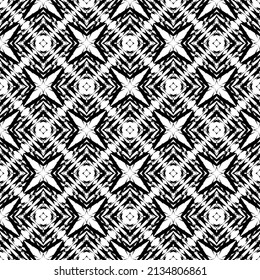 Geometric seamless pattern, ornament, abstract black and white background, vector decorative design texture.