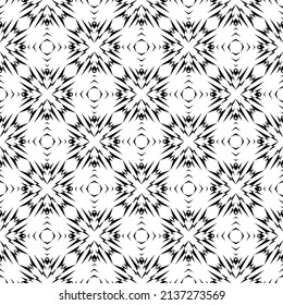 Geometric seamless pattern, ornament, abstract black and white background, fashion print, vector decorative texture.