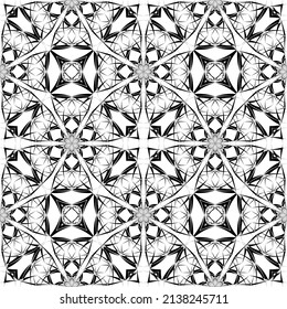 Patrón geométrico sin soldadura, ornamento, fondo abstracto en blanco y negro, impresión de moda, textura decorativa vectorial.