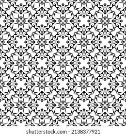 Patrón geométrico sin soldadura, ornamento, fondo abstracto en blanco y negro, impresión de moda, textura decorativa vectorial.