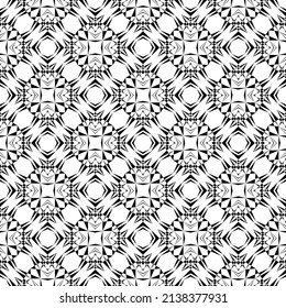 Geometric seamless pattern, ornament, abstract black and white background, fashion print, vector decorative texture.