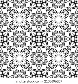 Patrón geométrico sin soldadura, ornamento, fondo abstracto en blanco y negro, impresión de moda, textura decorativa vectorial.