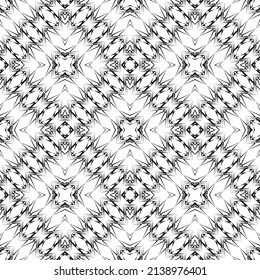 Geometric seamless pattern, ornament, abstract black and white background, fashion print, vector decorative texture.