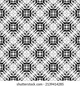 Geometric seamless pattern, ornament, abstract black and white background, fashion print, vector decorative texture.
