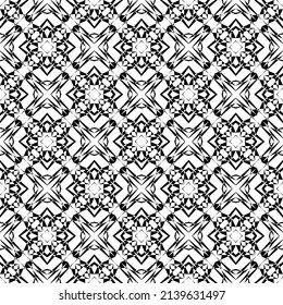 Geometric seamless pattern, ornament, abstract black and white background, fashion print, vector decorative texture.