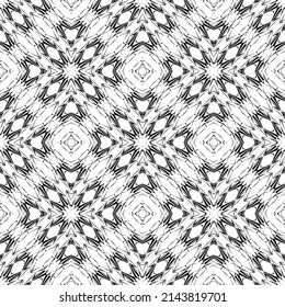 Geometric seamless pattern, ornament, abstract black and white background, fashion print, vector decorative texture.