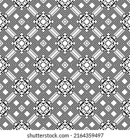 Geometric seamless pattern, ornament, abstract black and white background, vector decorative texture.