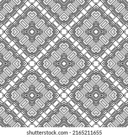 Geometric seamless pattern, ornament, abstract halftone black and white background, fashion print, vector decorative texture.