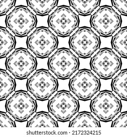 Patrón geométrico sin soldadura, ornamento, fondo abstracto en blanco y negro, impresión de moda, textura decorativa vectorial.