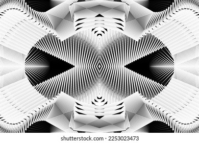 geometric seamless pattern, ornament, abstract halftone lines background, fashion print, vector decorative texture