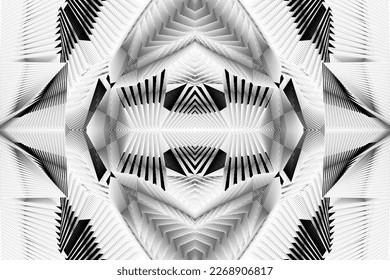 geometric seamless pattern, ornament, abstract halftone lines background, fashion print, vector black and white decoration
