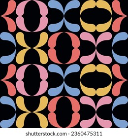 geometric seamless pattern with paisley shapes