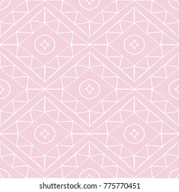 Geometric seamless pattern. Pale pink abstract background for textile and fabrics