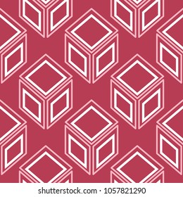 Geometric seamless pattern. Pale red and beige background for wallpapers, textile and fabrics