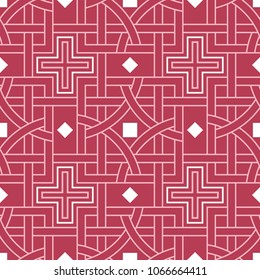 Geometric seamless pattern. Pale red and beige background for wallpapers, textile and fabrics
