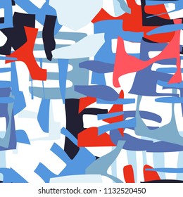 geometric seamless pattern of paper clippings and scraps