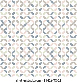 Geometric seamless pattern in pastel colors. Mid century design. Vector wallpaper.