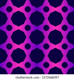 Geometric seamless pattern. Pink and purple ombre neon background. Gradient fading texture style wallpaper. Minimalistic vector backdrop 