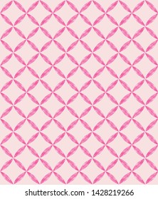 geometric seamless pattern in pink tones and watercolor effect