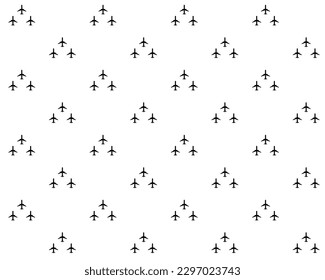 Geometric seamless pattern. Planes in the sky light background. Graphic print for textile. Vector illustration.