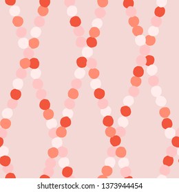 Geometric seamless pattern with polka dot background. Modern hand drawn texture. Vector illustration for print, wrapping paper, design.