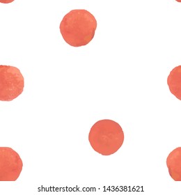 Geometric Seamless Pattern Polka Dot of Soft red color. Perfect for your design, textile, pattern fills, box, posters, cards, web page background etc. Pattern under the mask. Vector.